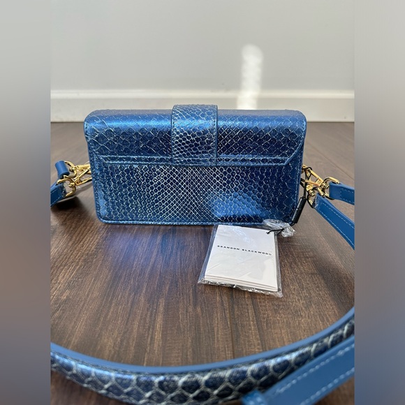 Brandon Blackwood Nia Metallic Python Shoulder Bag - Picture 11 of 16